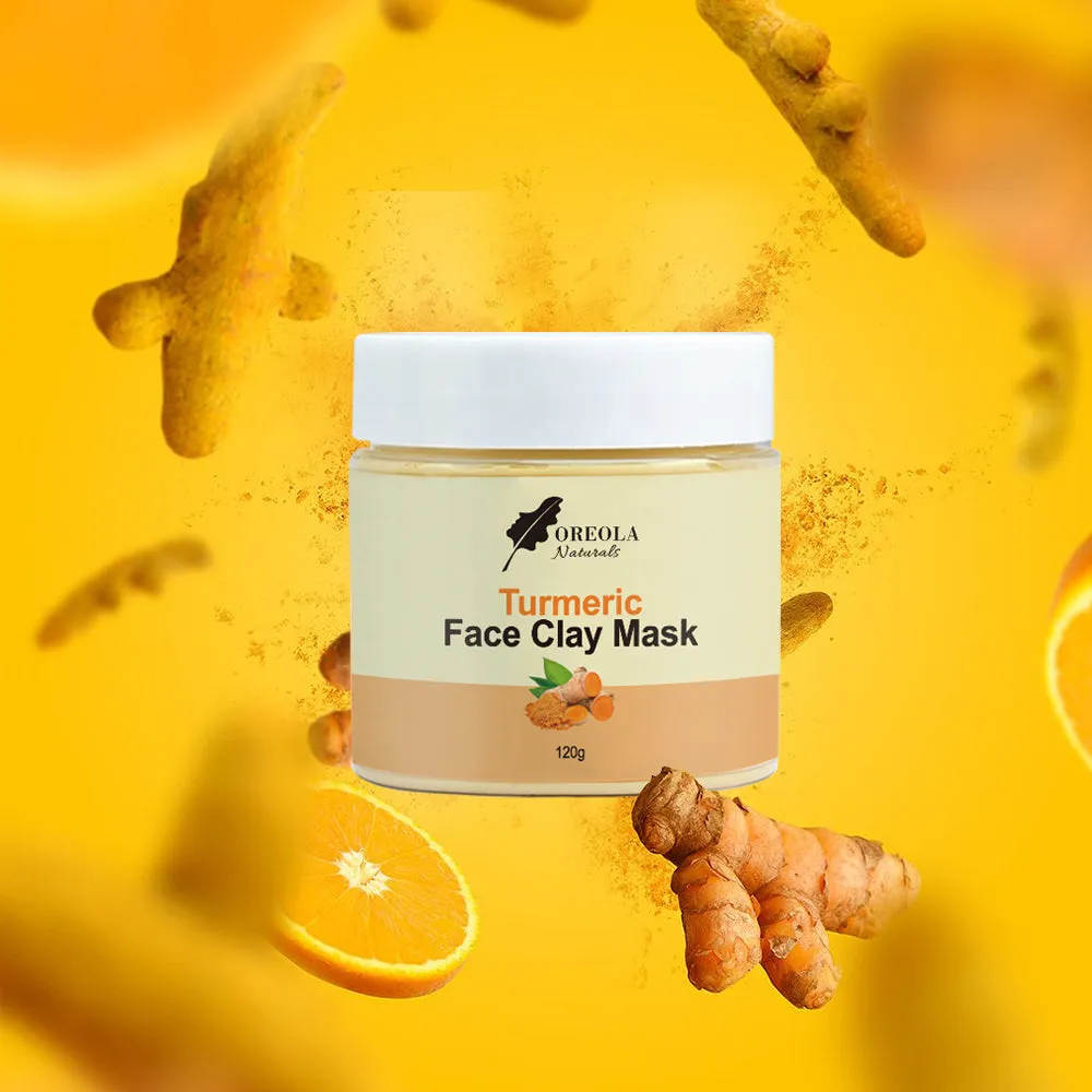 Turmeric Clay Face Mask Exfoliating, Deep Cleansing, Brighten and Purifying Mask 120g Ideal For all Skin Types