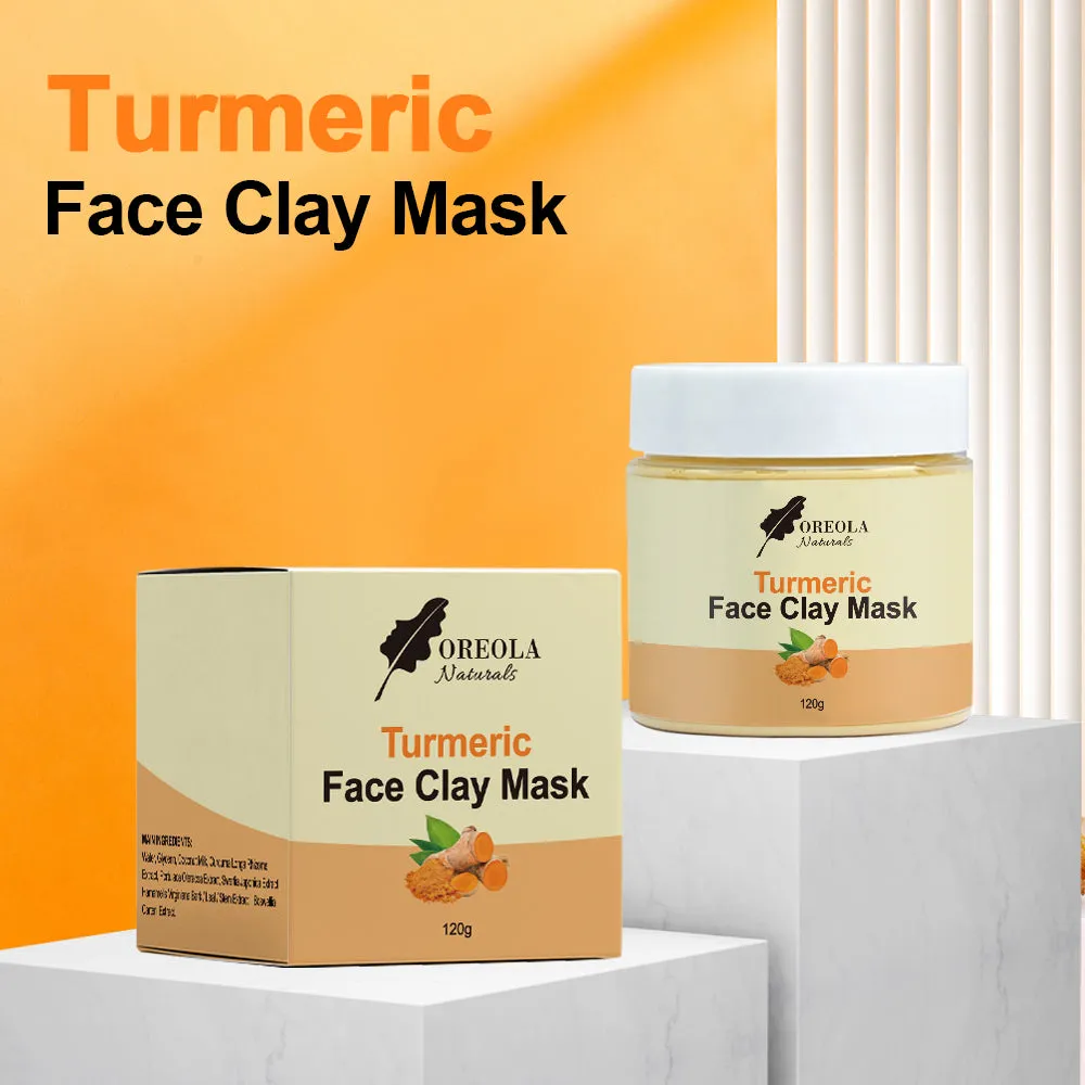 Turmeric Clay Face Mask Exfoliating, Deep Cleansing, Brighten and Purifying Mask 120g Ideal For all Skin Types